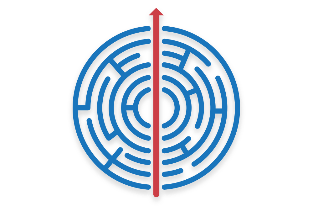 taking the direct path through a complicated maze